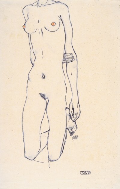 Torso of a Kneeling Girl by Egon Schiele
